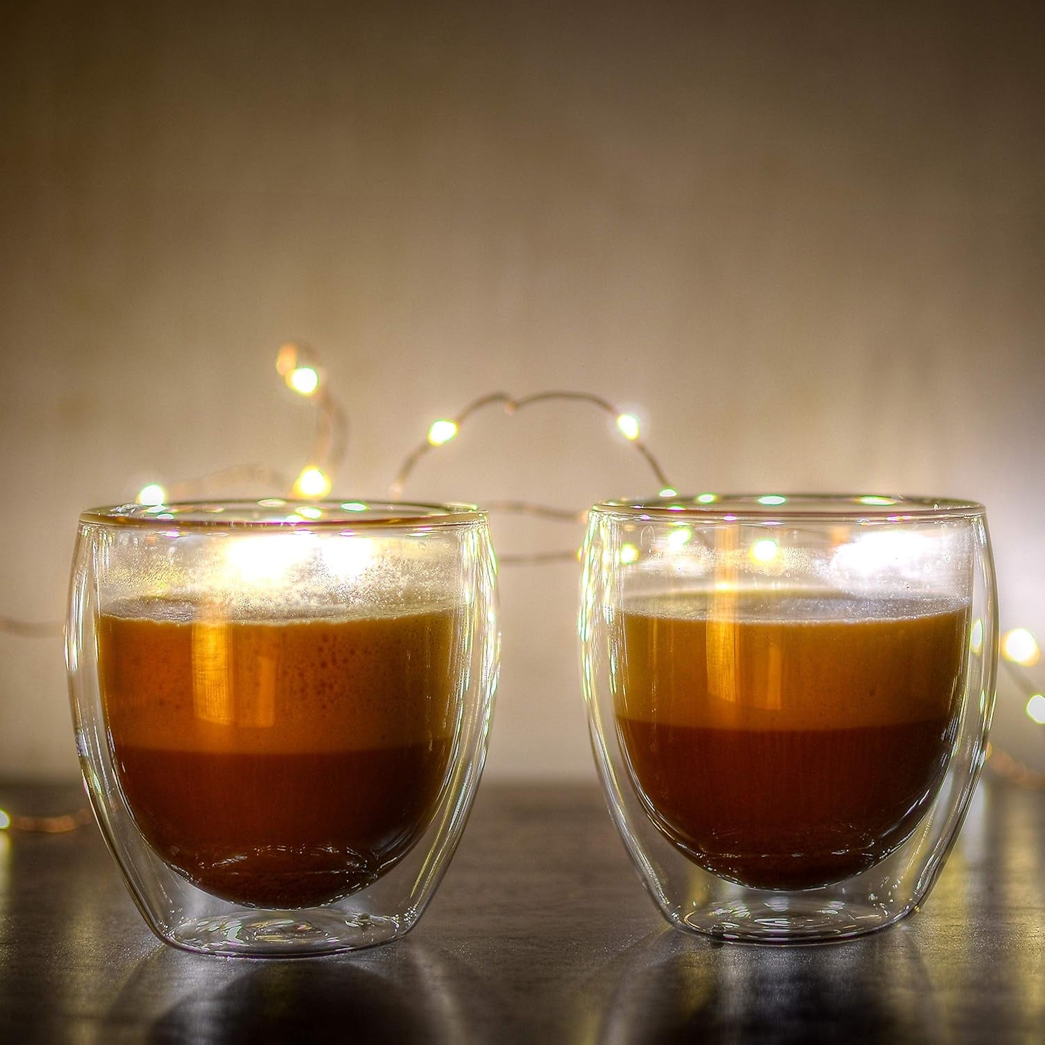 3 Pack Espresso Cups, Double Wall Thermo Insulated Espresso Cups, Glass Coffee Cups, 5 Ounce (Tall)